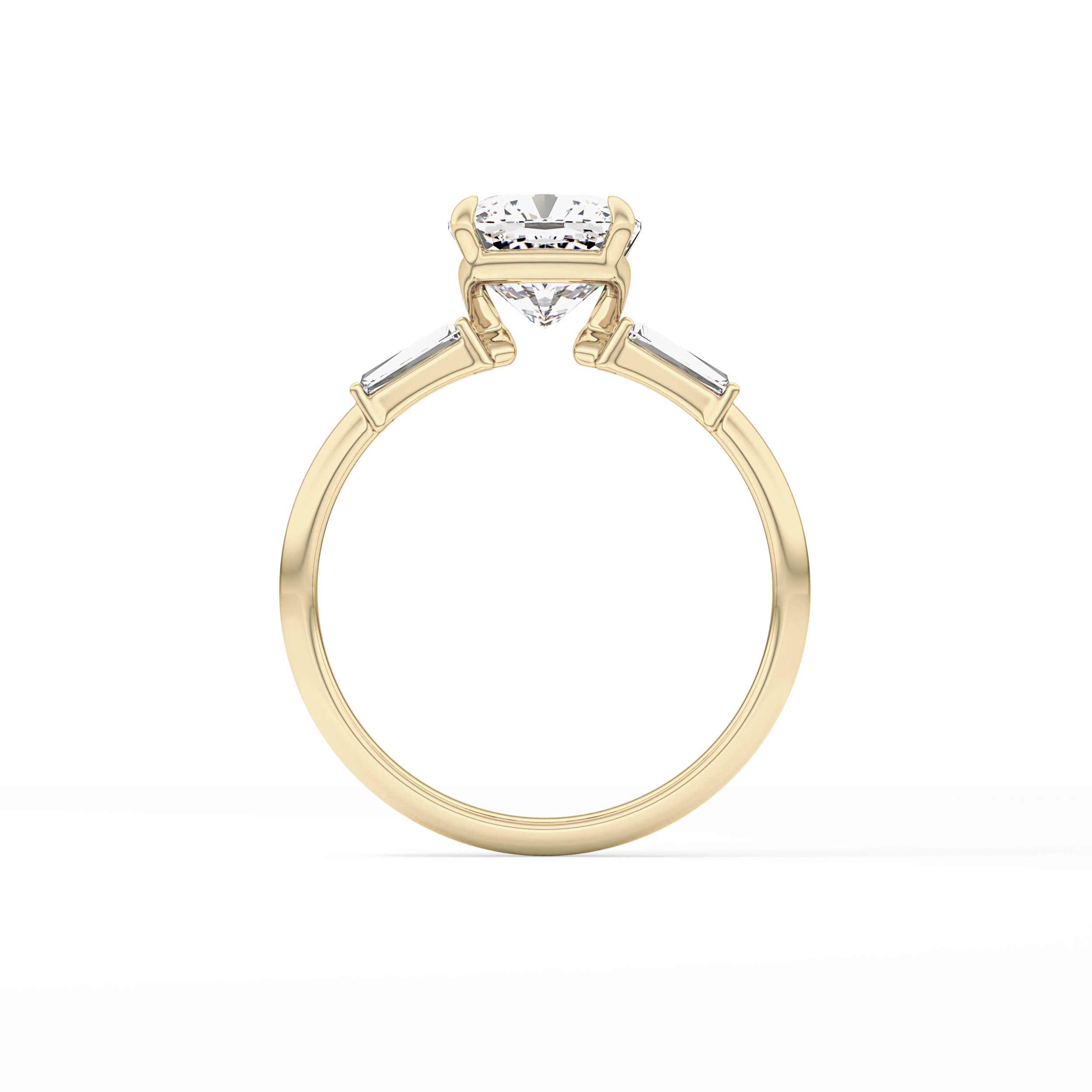 Cushion Three Stone Lab Grown Diamond Engagement Ring
