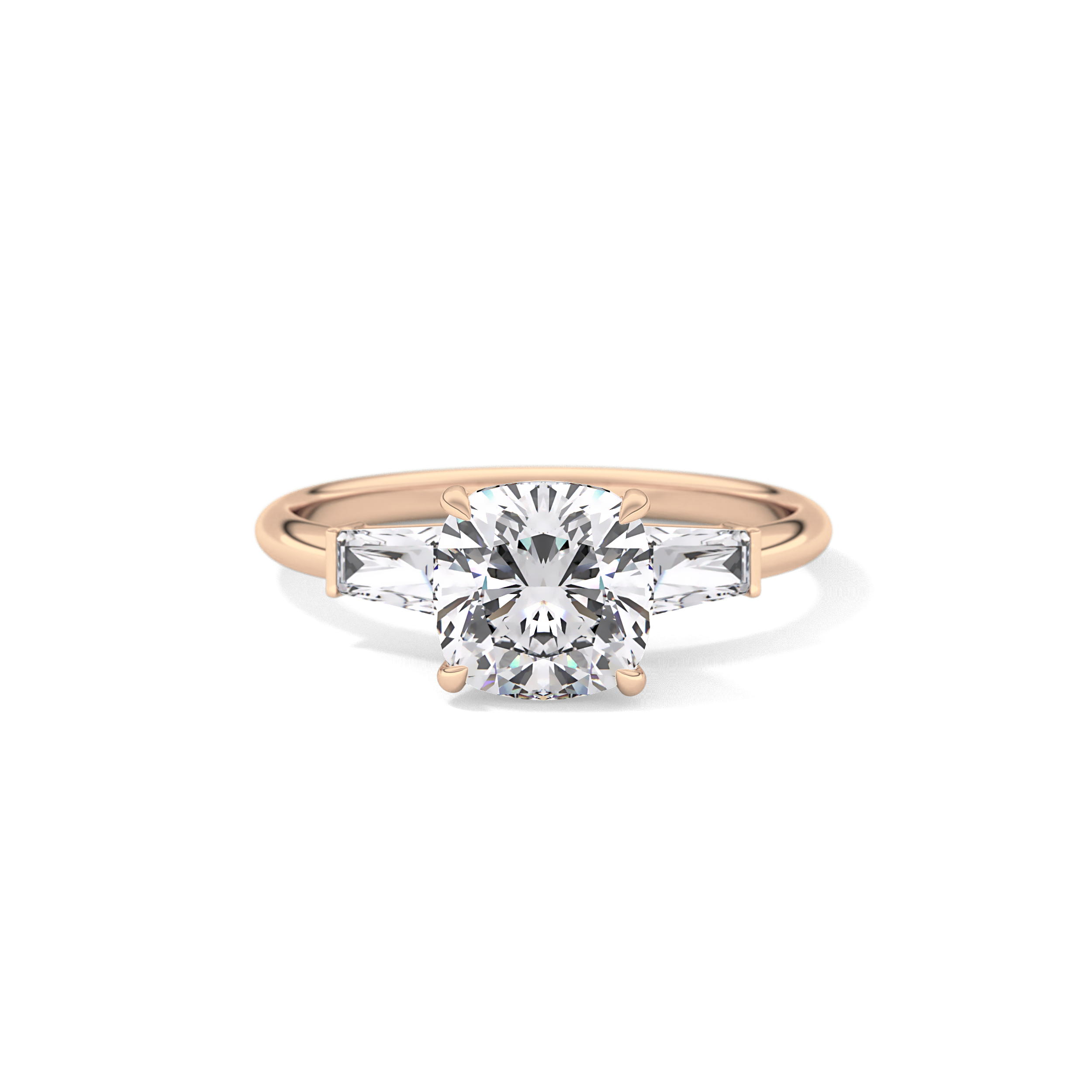 Cushion Three Stone Lab Grown Diamond Engagement Ring
