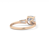 Cushion Three Stone Lab Grown Diamond Engagement Ring