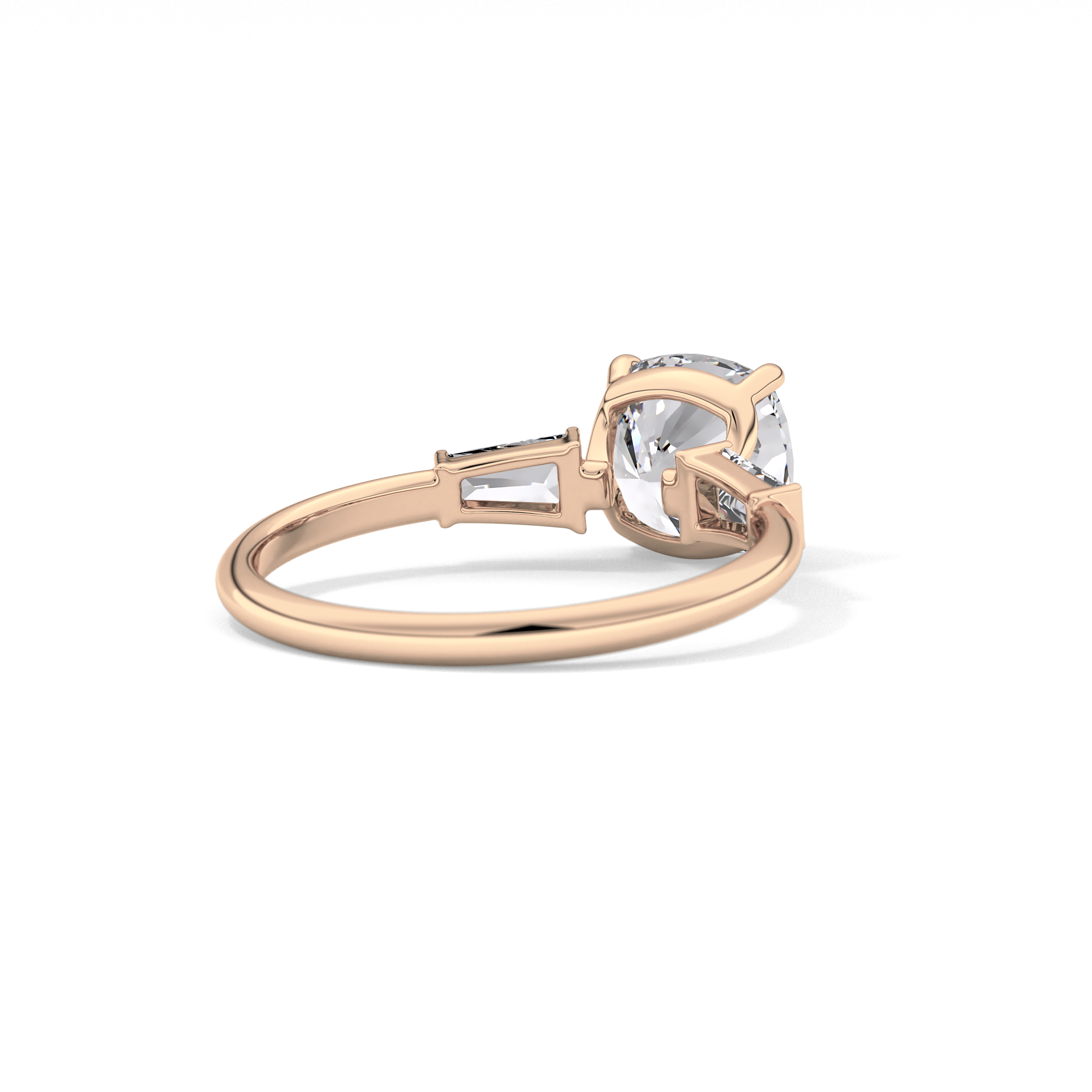Cushion Three Stone Lab Grown Diamond Engagement Ring