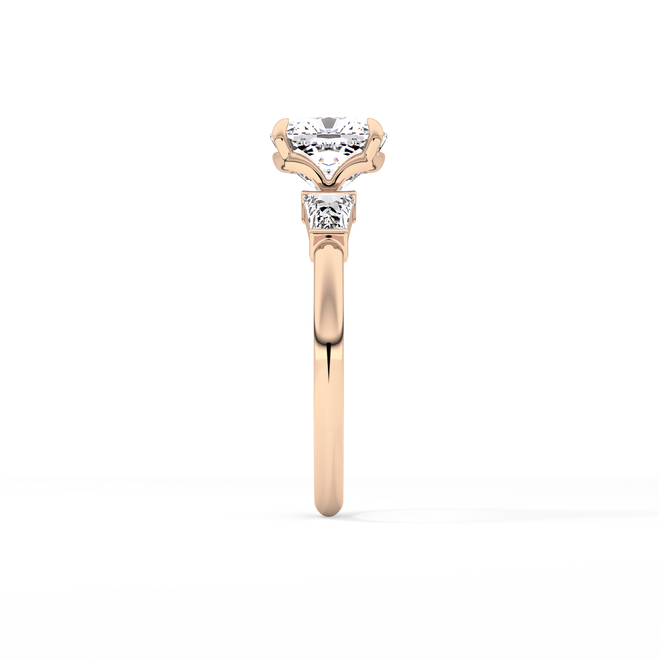 Cushion Three Stone Lab Grown Diamond Engagement Ring