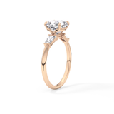Cushion Three Stone Lab Grown Diamond Engagement Ring