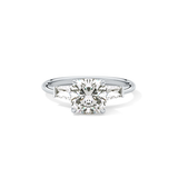 Cushion Three Stone Lab Grown Diamond Engagement Ring
