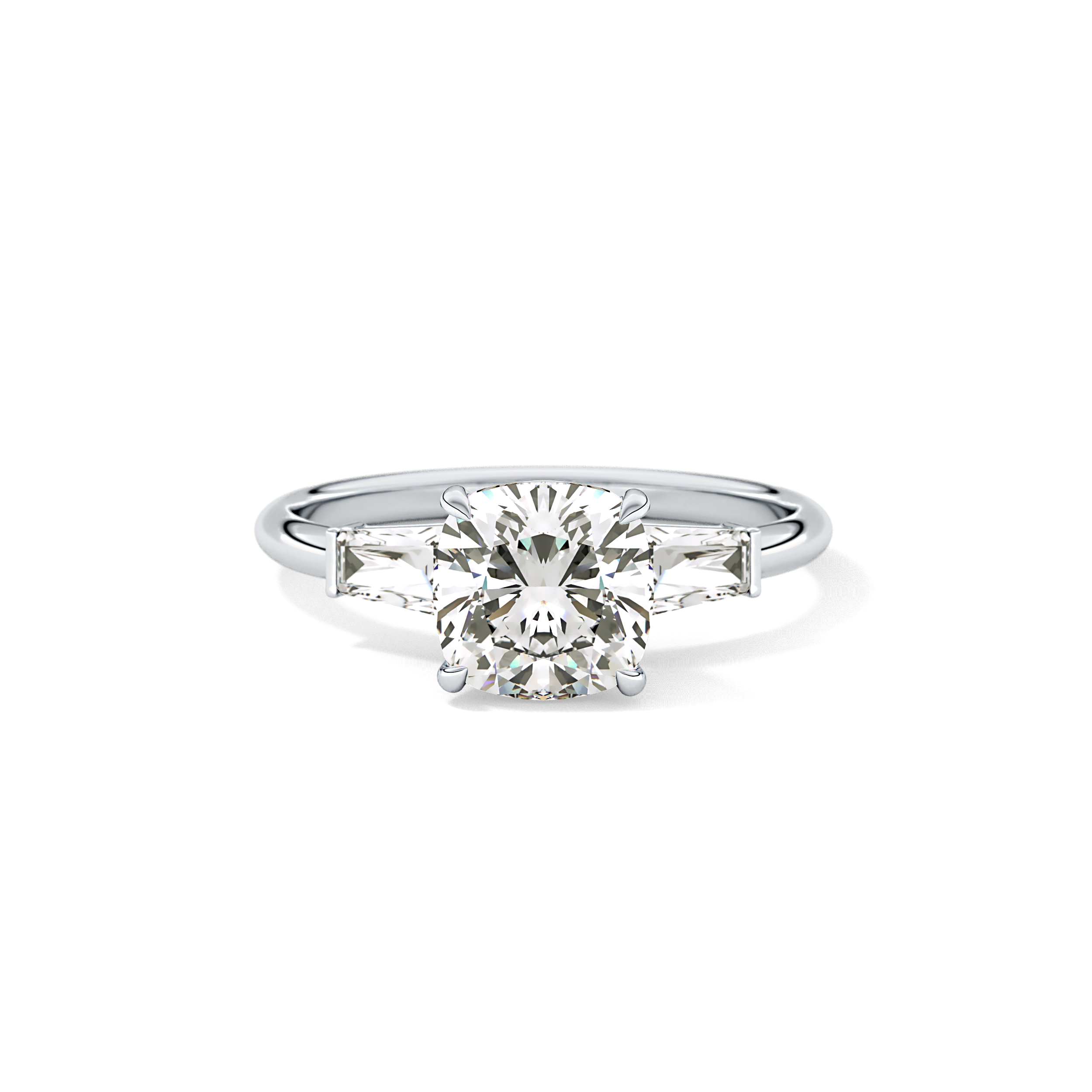 Cushion Three Stone Lab Grown Diamond Engagement Ring