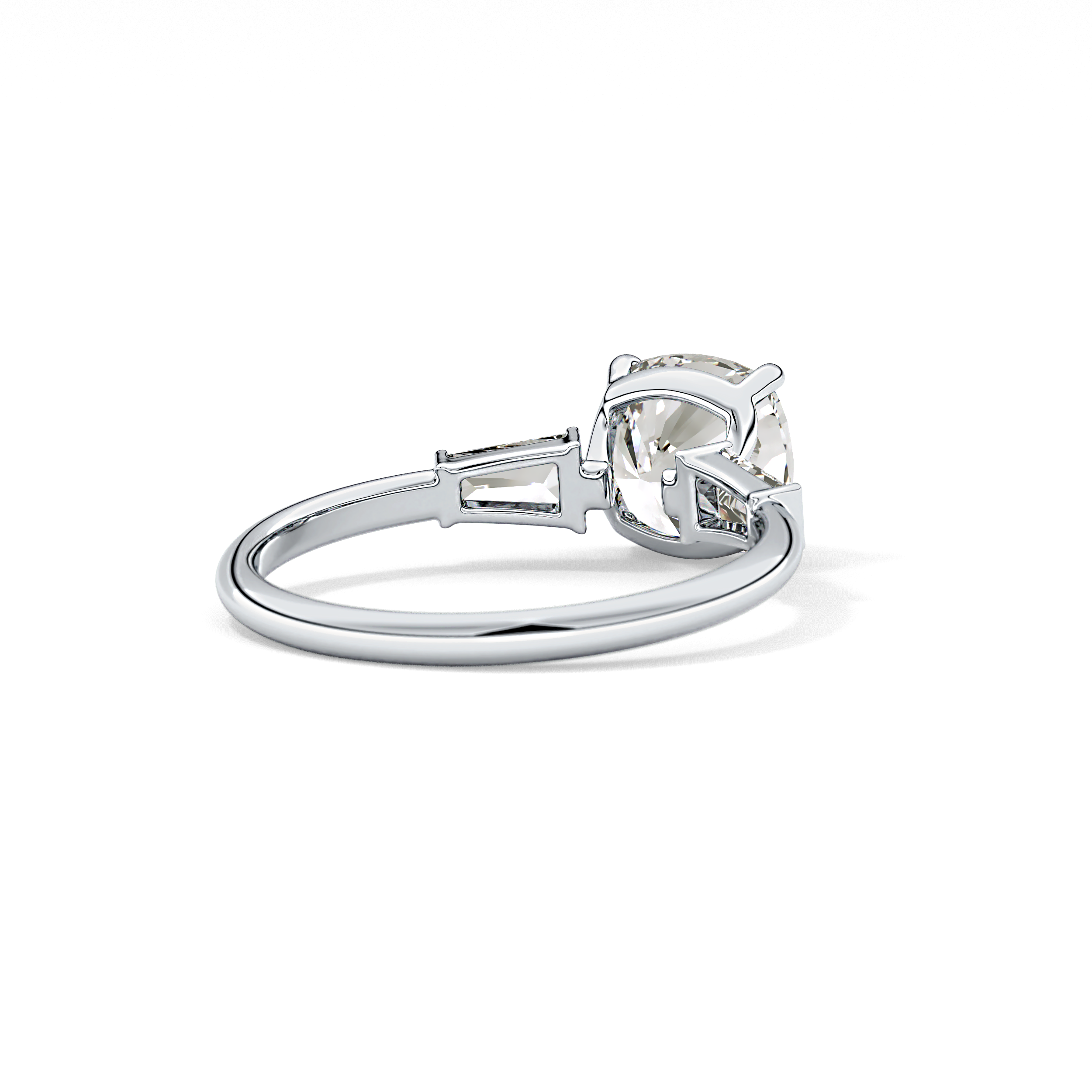 Cushion Three Stone Lab Grown Diamond Engagement Ring