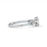 Cushion Three Stone Lab Grown Diamond Engagement Ring