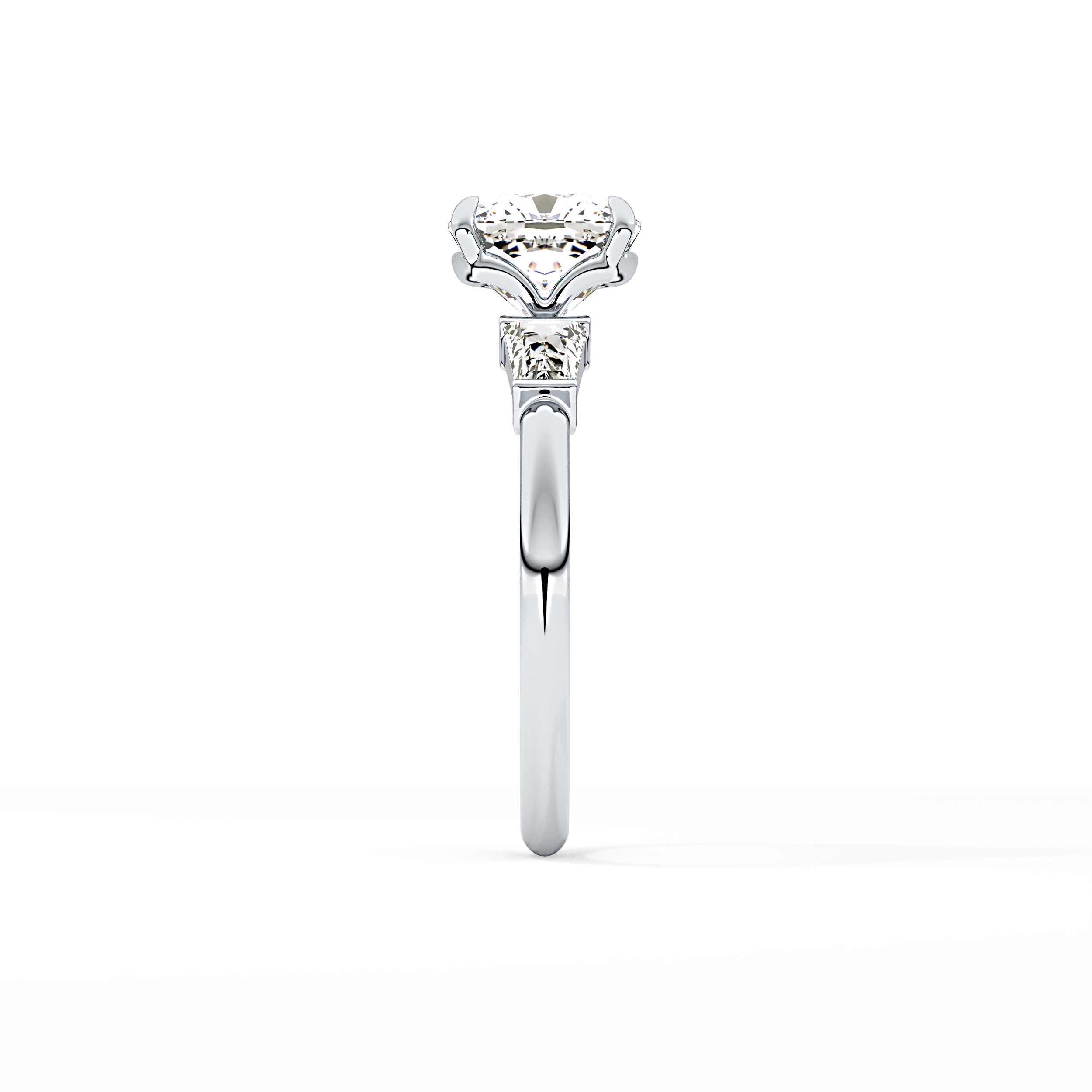 Cushion Three Stone Lab Grown Diamond Engagement Ring