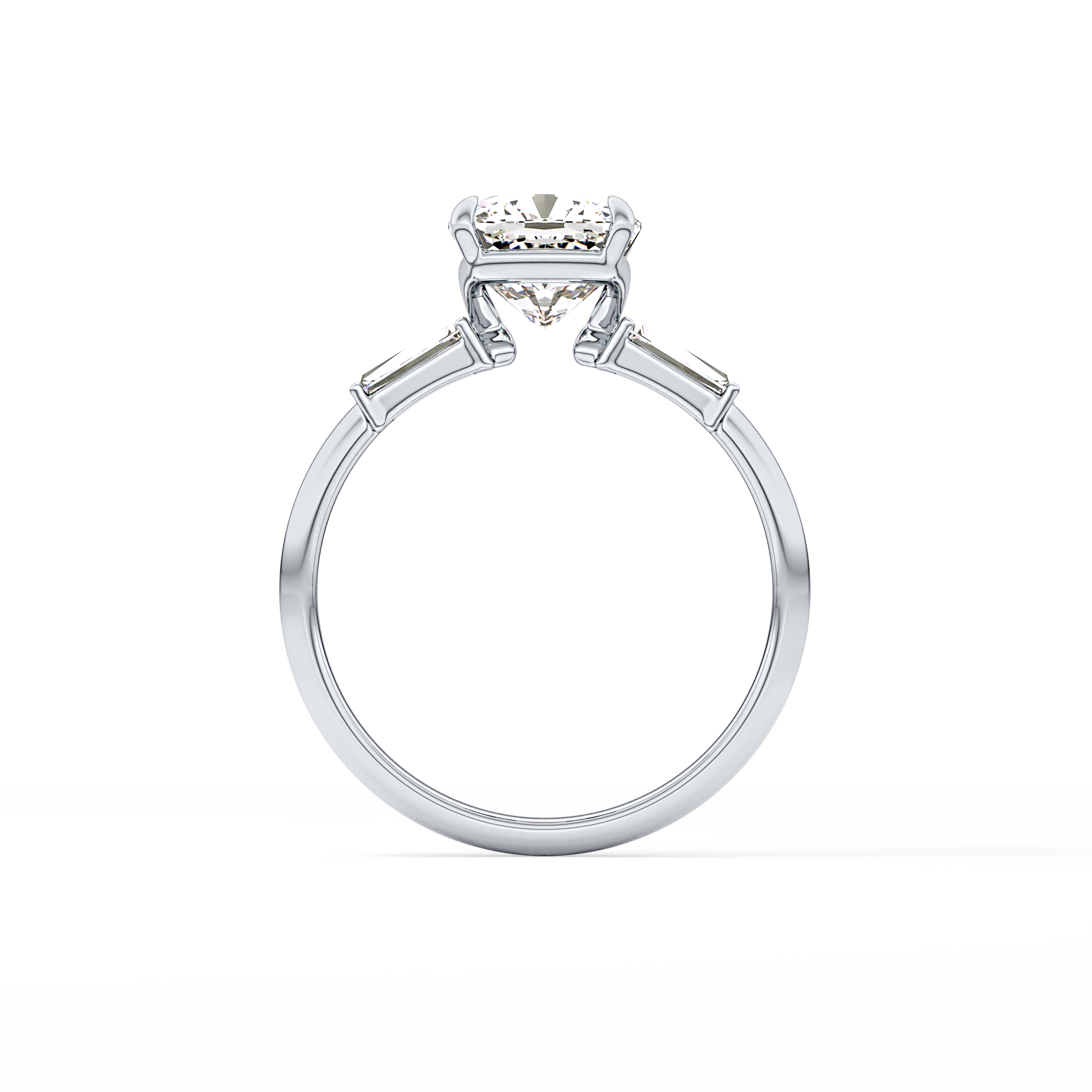 Cushion Three Stone Lab Grown Diamond Engagement Ring
