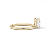 East West Emerald Solitaire Lab Grown Diamond Engagement Ring