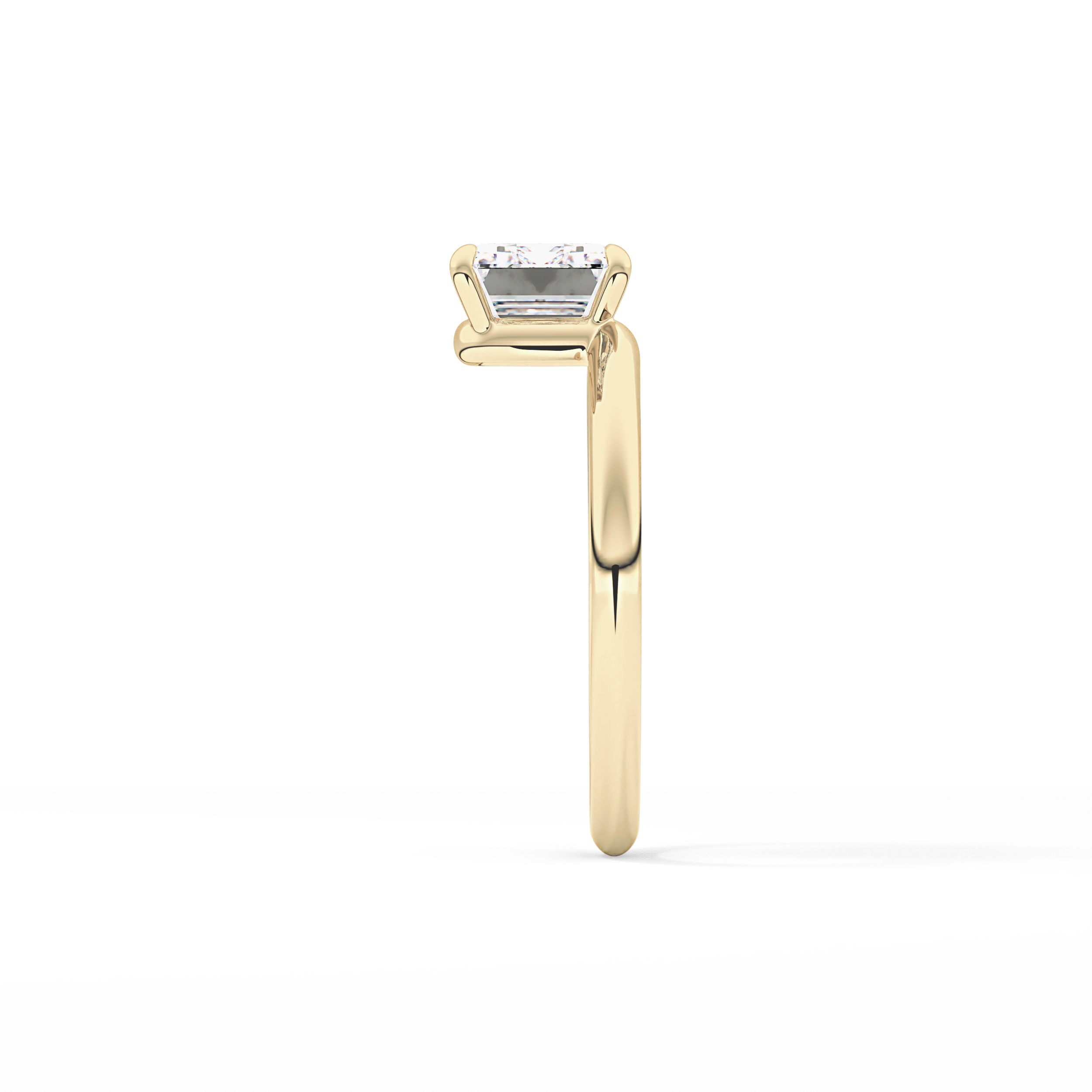 East West Emerald Solitaire Lab Grown Diamond Engagement Ring
