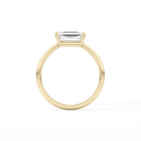 East West Emerald Solitaire Lab Grown Diamond Engagement Ring