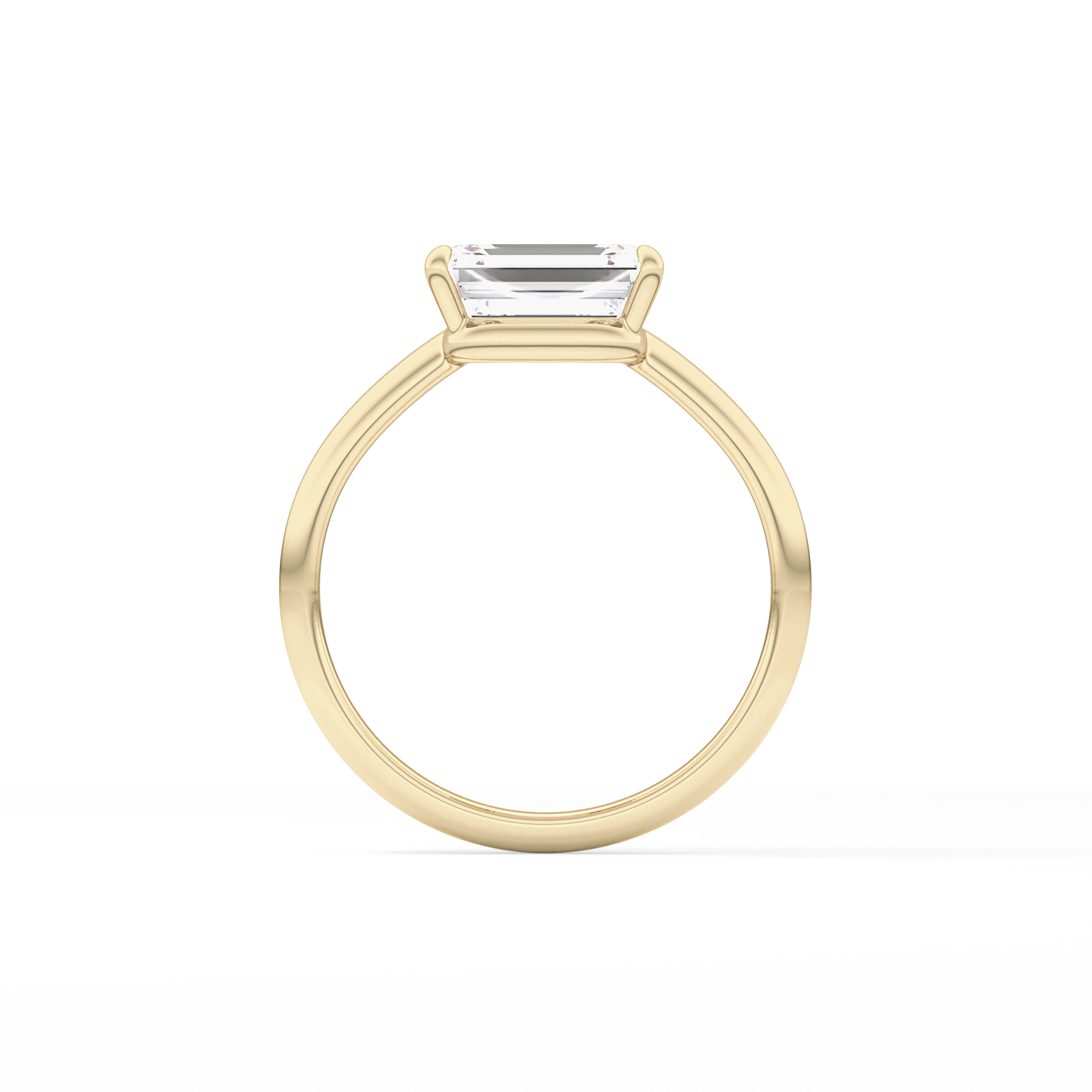 East West Emerald Solitaire Lab Grown Diamond Engagement Ring
