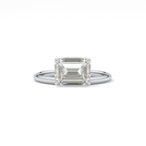 East West Emerald Solitaire Lab Grown Diamond Engagement Ring