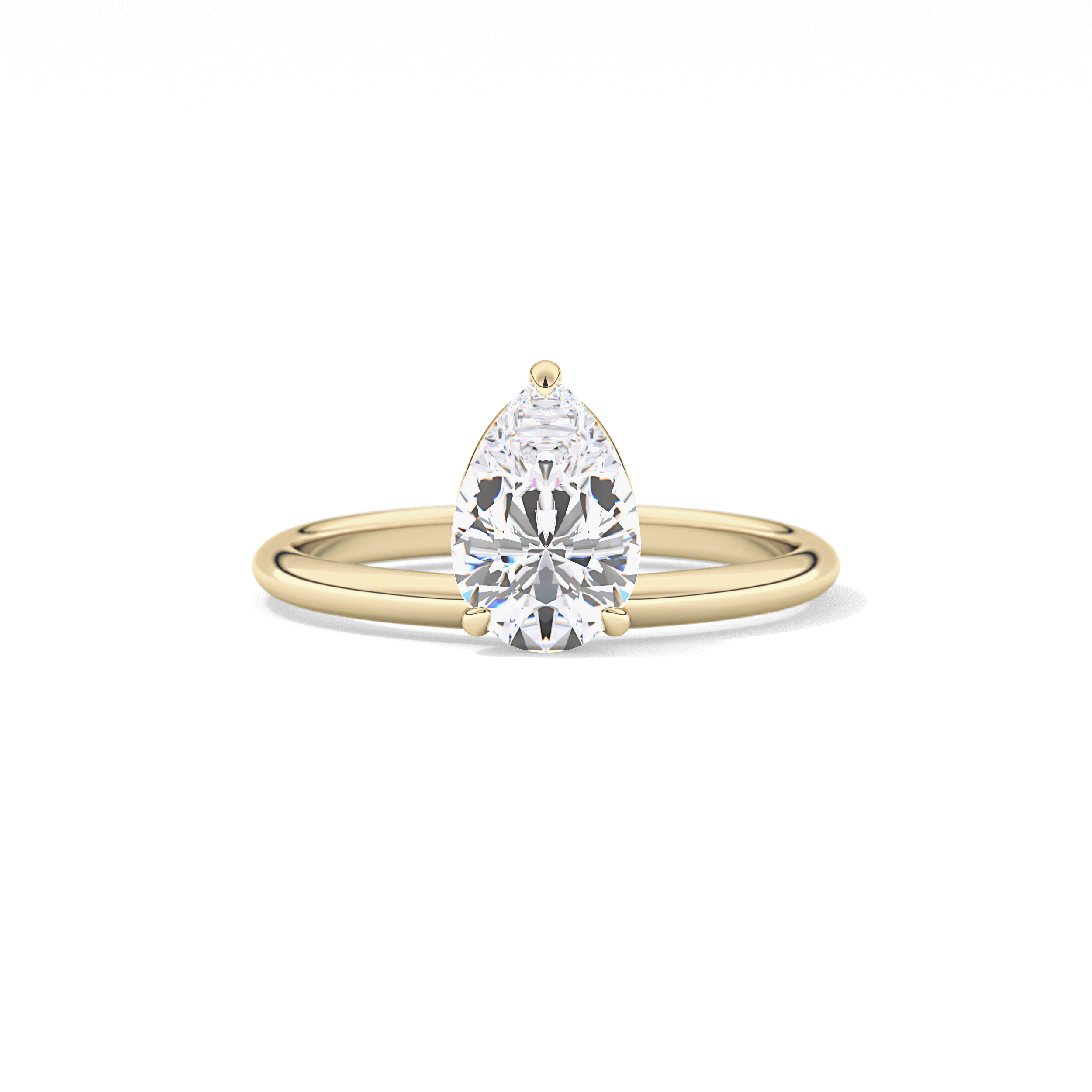 Pear Solitaire Lab Grown Diamond Engagement Ring