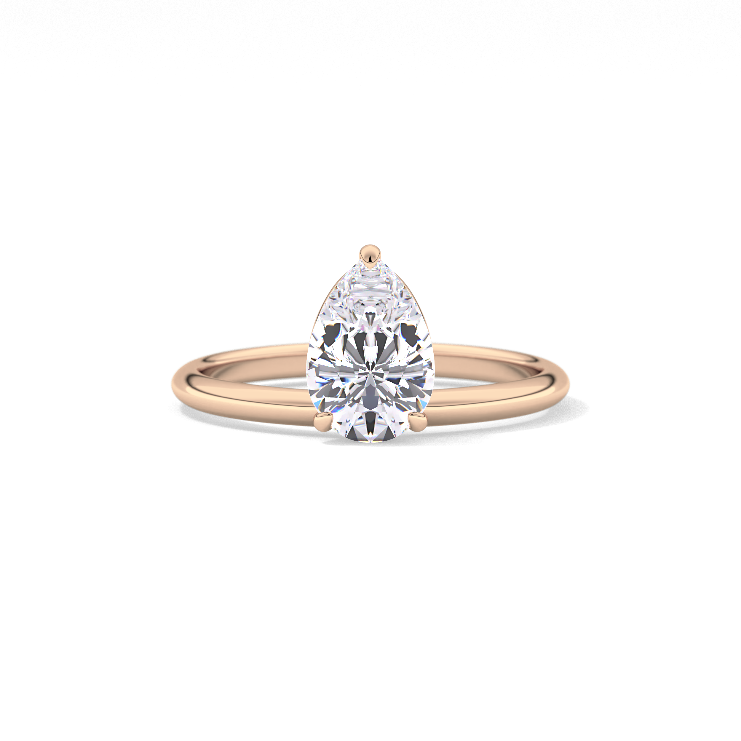 Pear Solitaire Lab Grown Diamond Engagement Ring