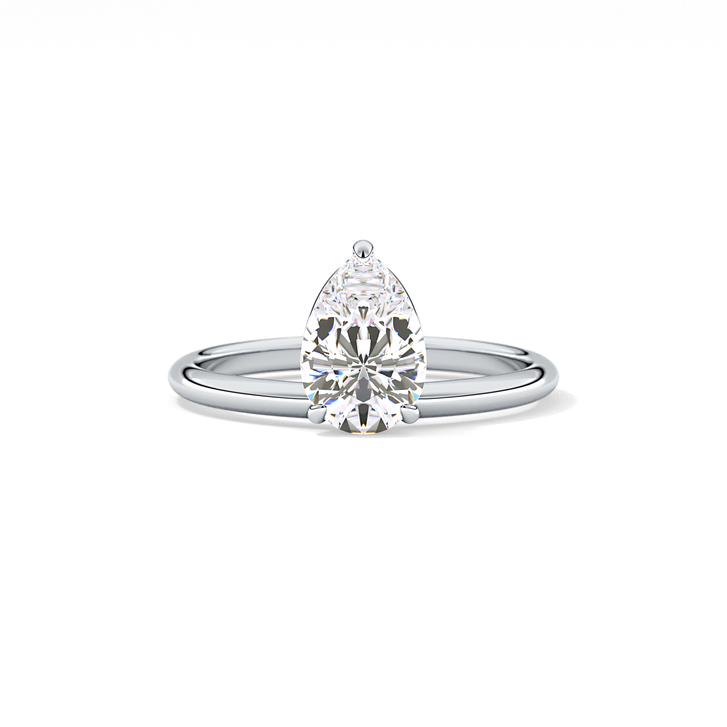 Pear Solitaire Lab Grown Diamond Engagement Ring