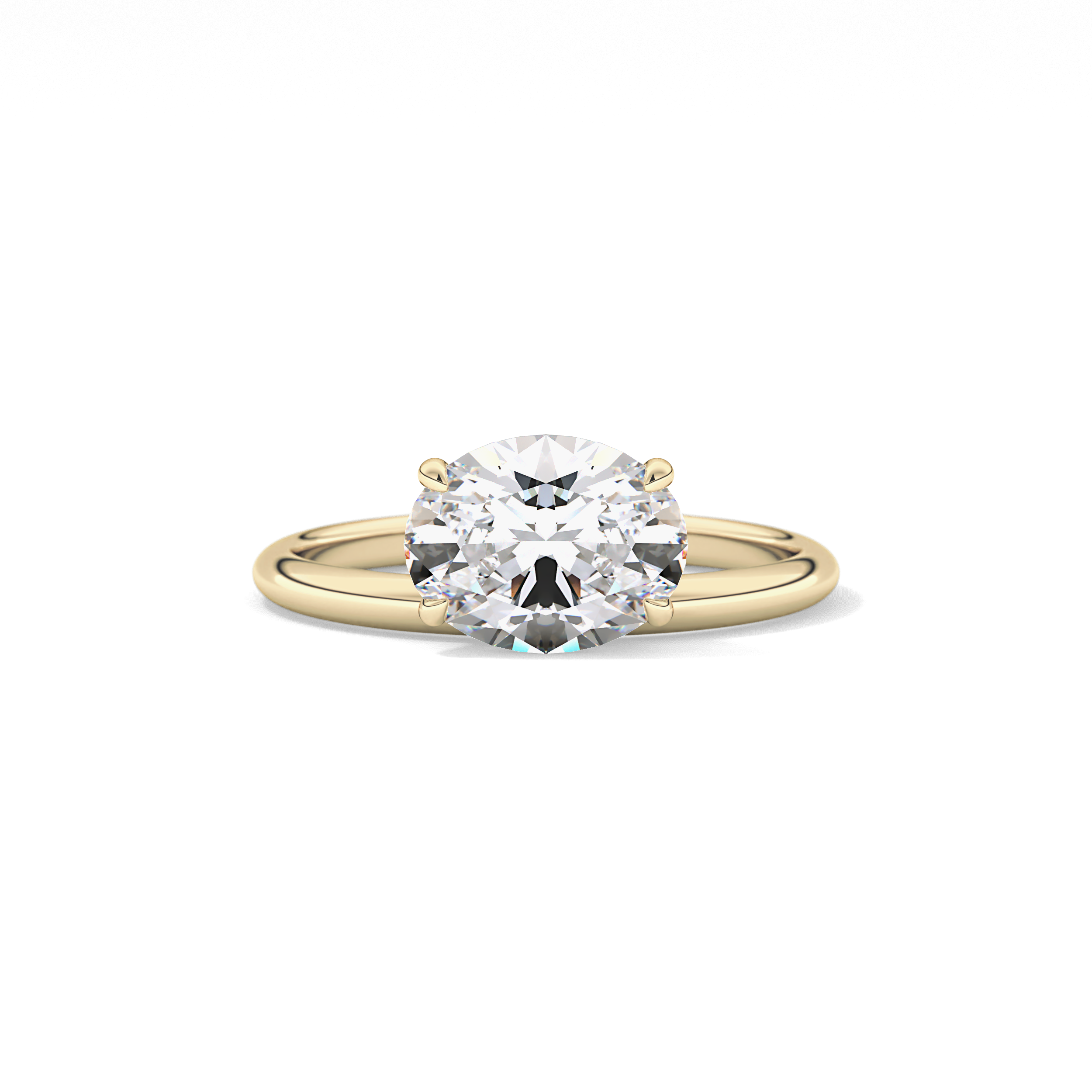 East West Oval Solitaire Lab Grown Diamond Engagement Ring