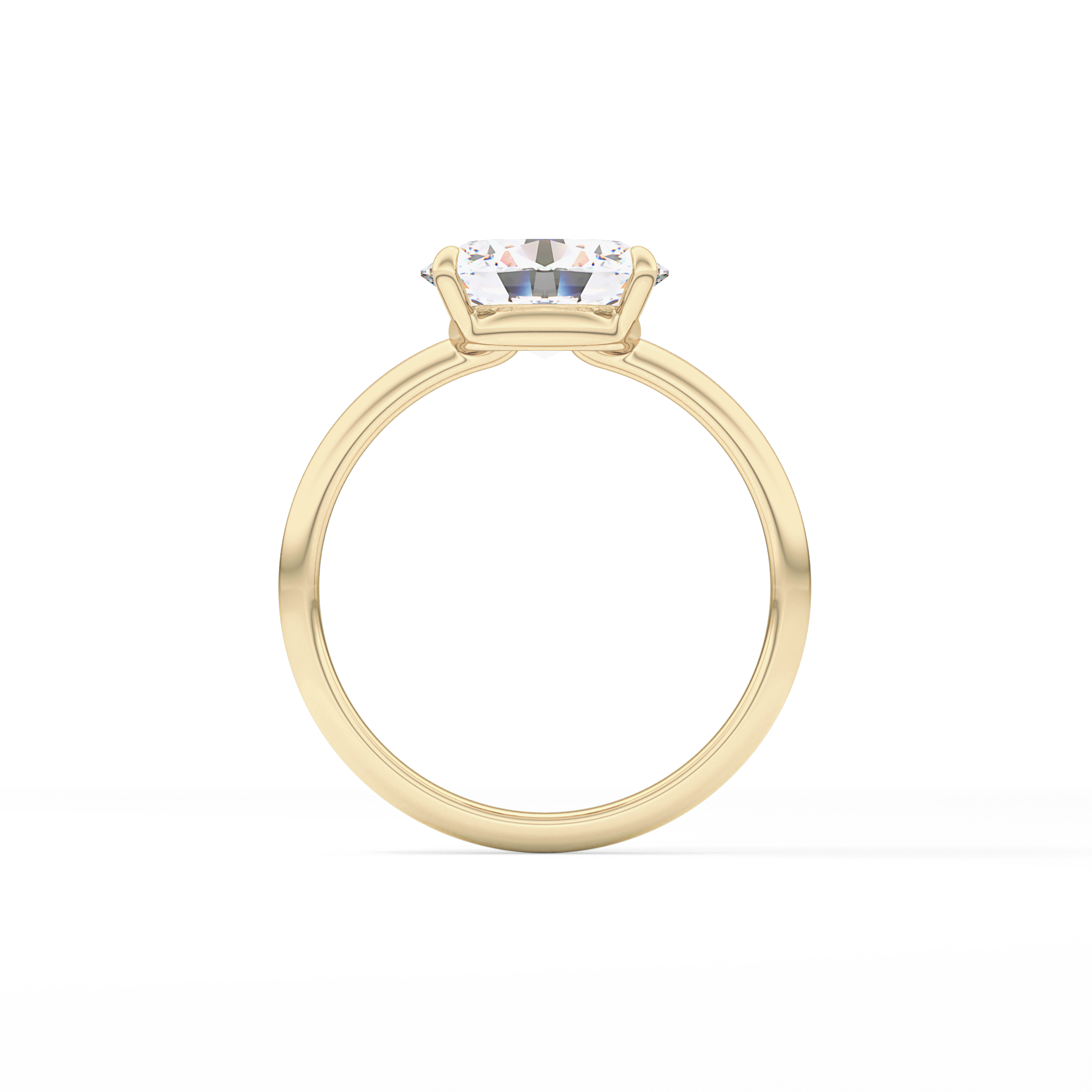 East West Oval Solitaire Lab Grown Diamond Engagement Ring