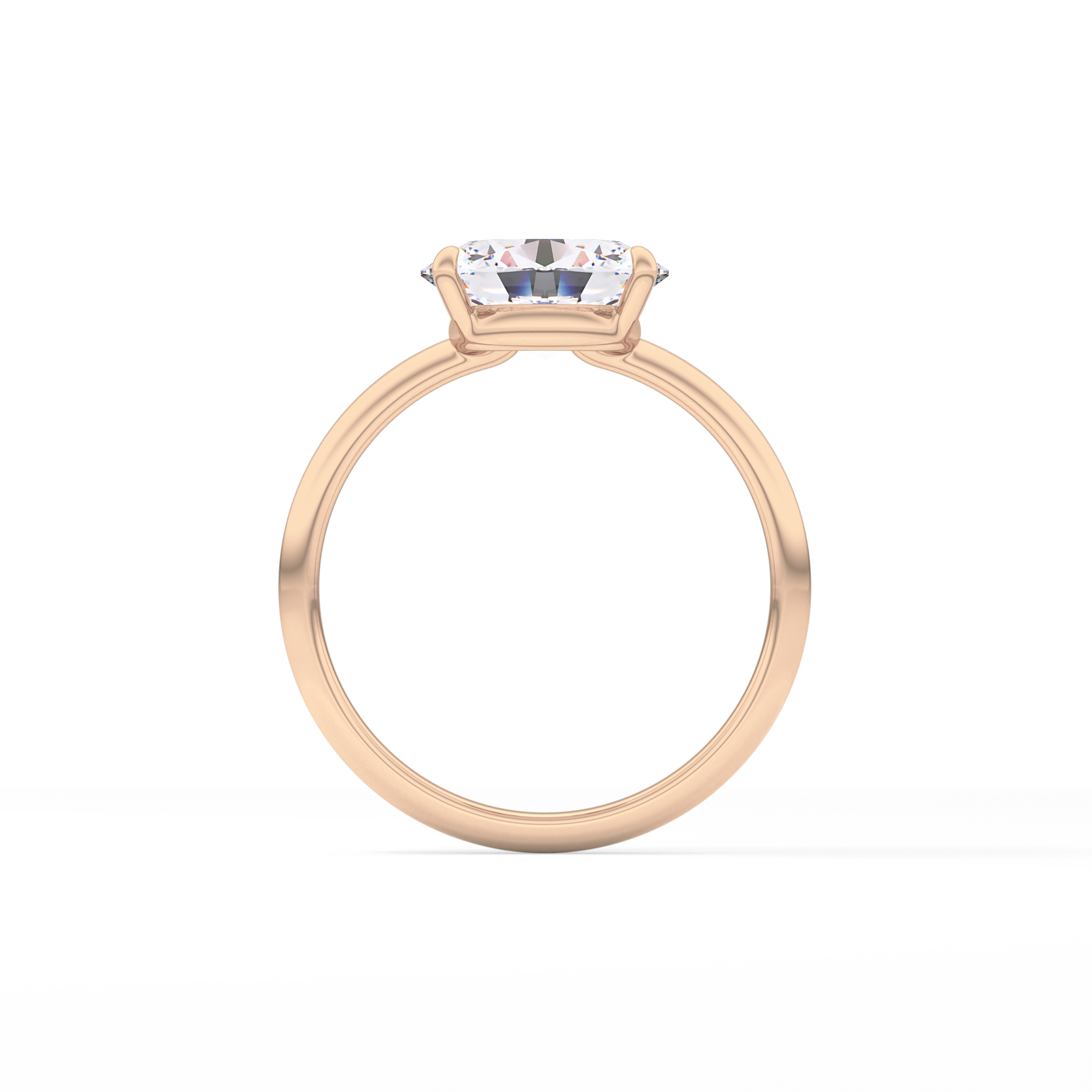 East West Oval Solitaire Lab Grown Diamond Engagement Ring