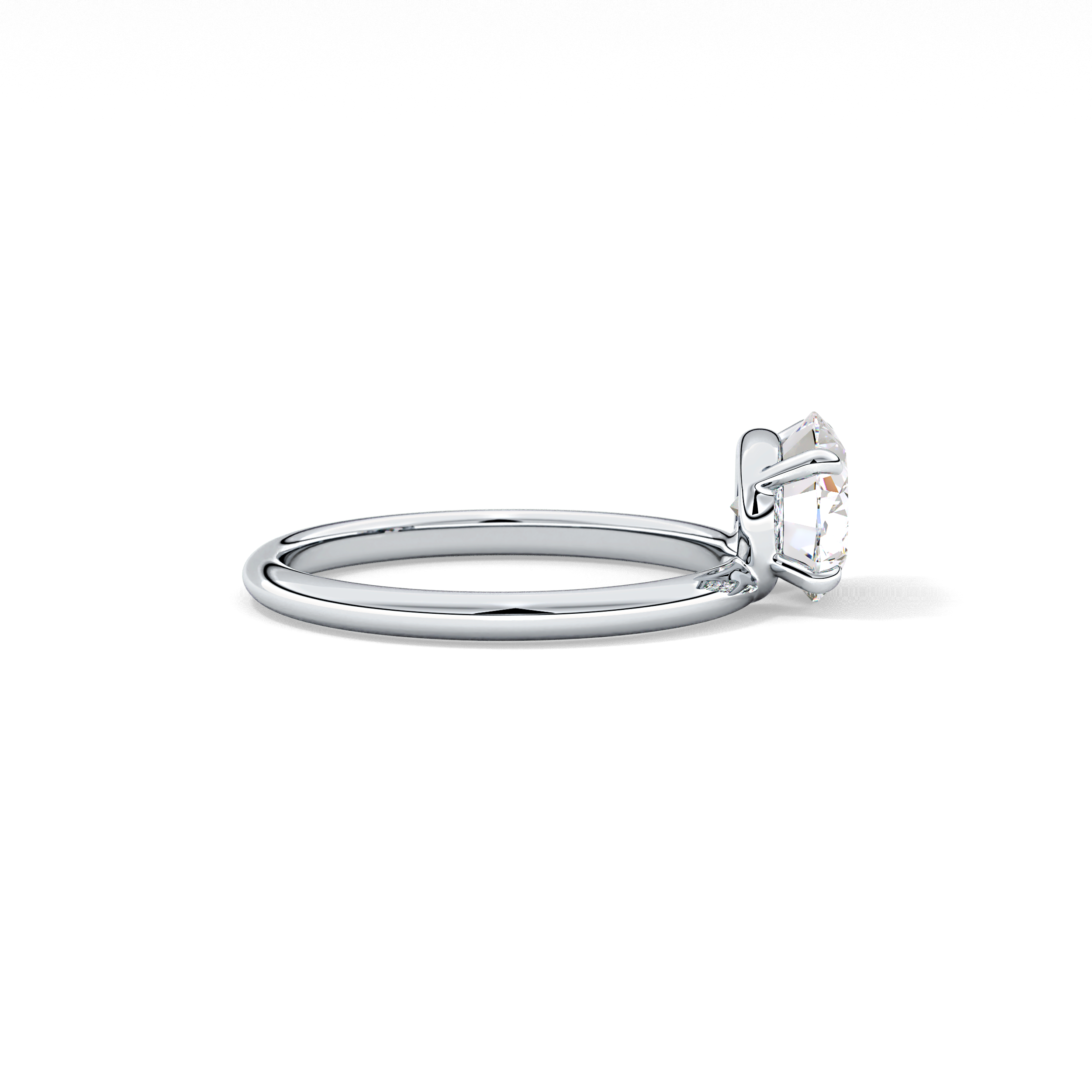 East West Oval Solitaire Lab Grown Diamond Engagement Ring