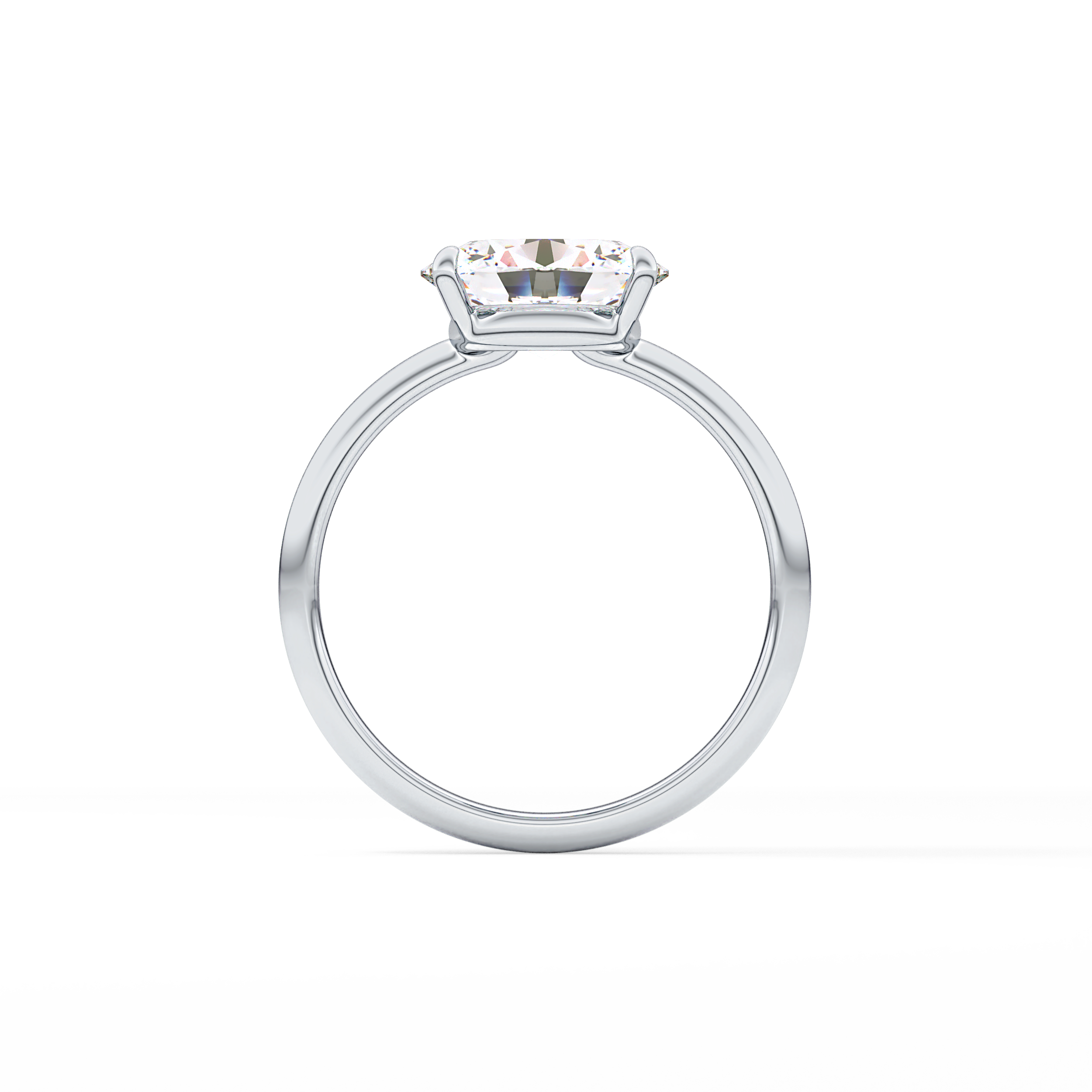 East West Oval Solitaire Lab Grown Diamond Engagement Ring