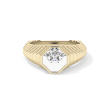 Asscher Bezel Lab Grown Diamond Engagement Ring