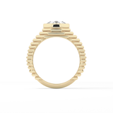 Asscher Bezel Lab Grown Diamond Engagement Ring
