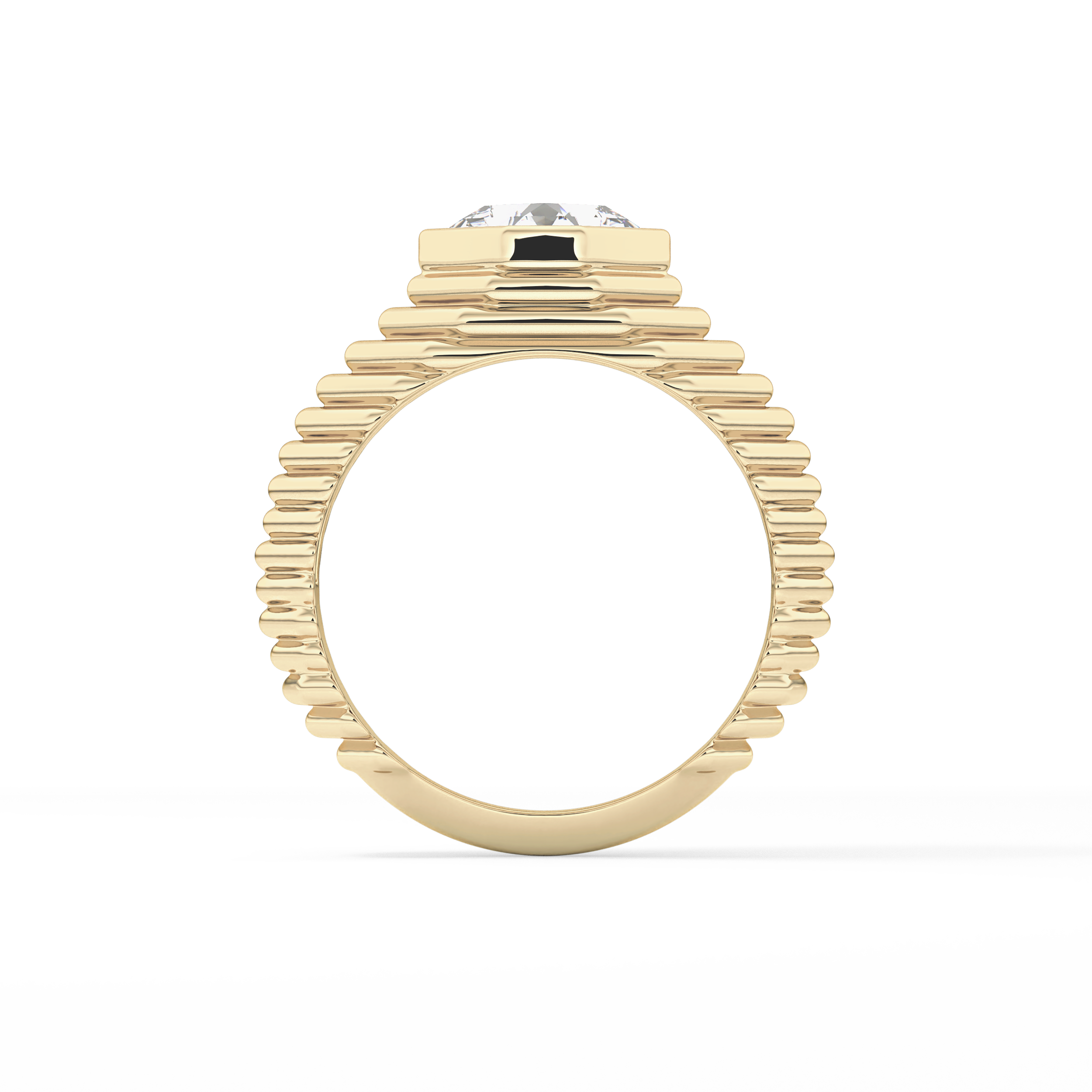 Asscher Bezel Lab Grown Diamond Engagement Ring