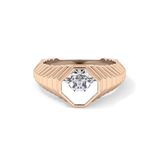Asscher Bezel Lab Grown Diamond Engagement Ring