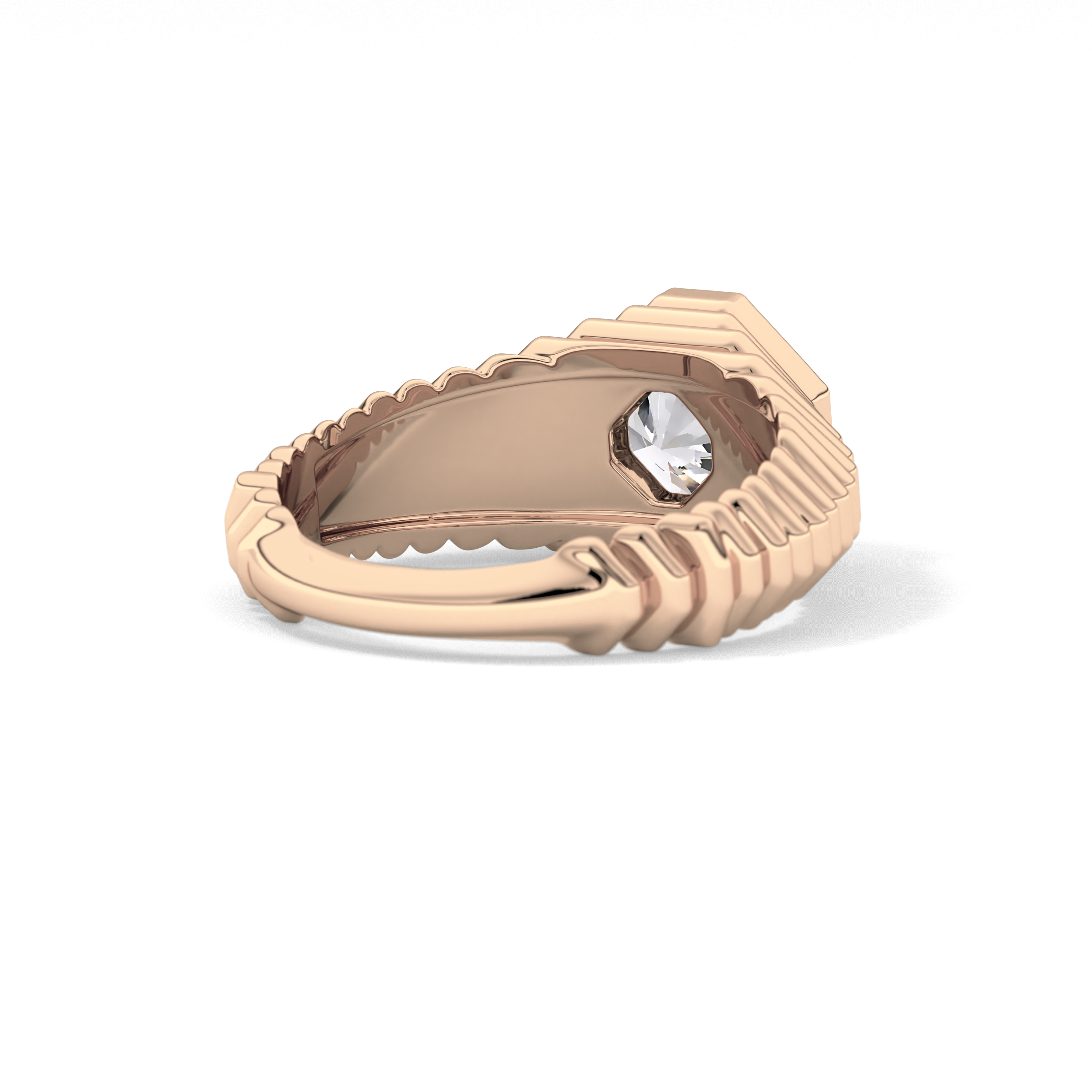 Asscher Bezel Lab Grown Diamond Engagement Ring