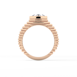 Asscher Bezel Lab Grown Diamond Engagement Ring