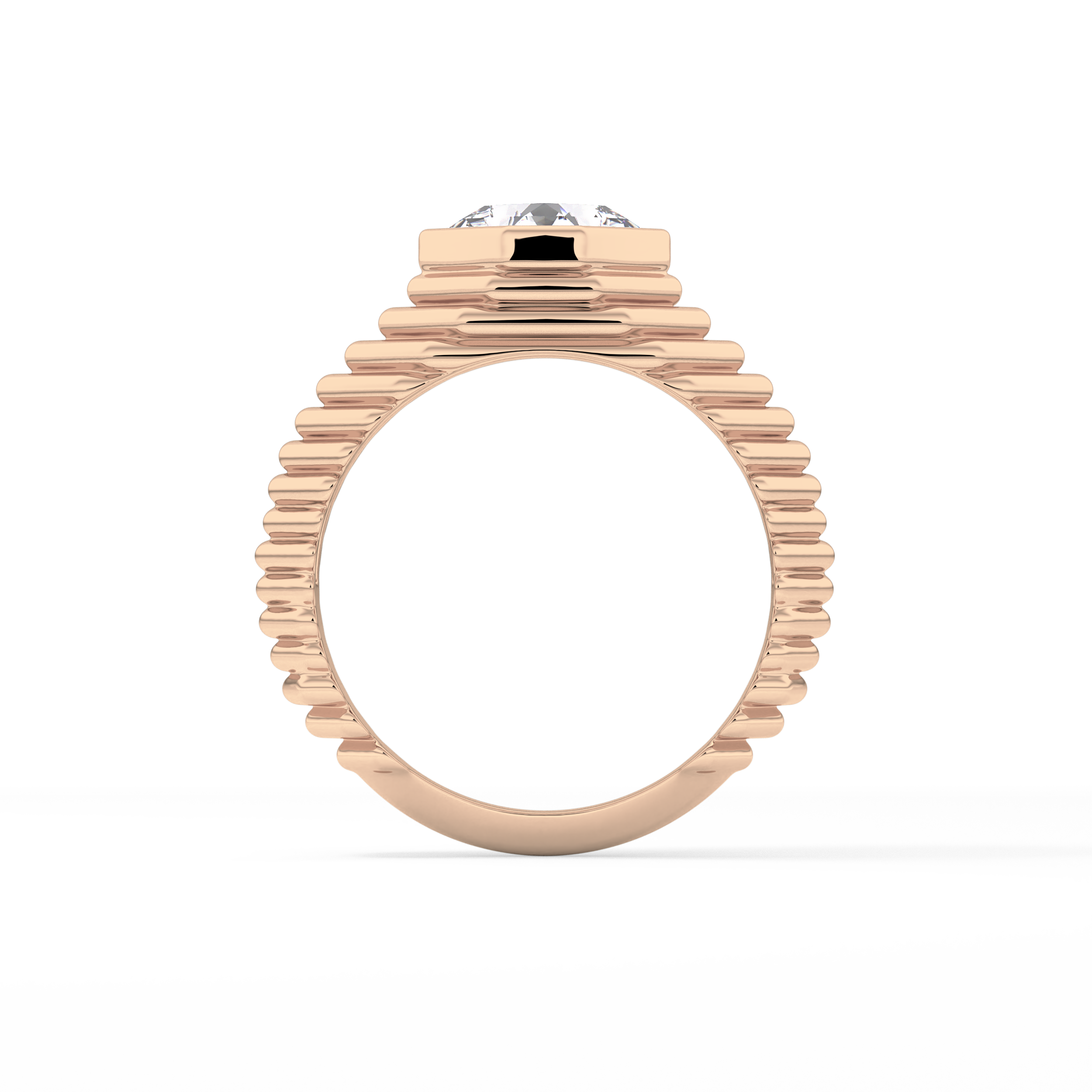Asscher Bezel Lab Grown Diamond Engagement Ring