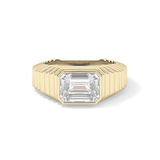 Emerald Bezel Lab Grown Diamond Engagement Ring