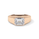 Emerald Bezel Lab Grown Diamond Engagement Ring