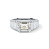 Emerald Bezel Lab Grown Diamond Engagement Ring