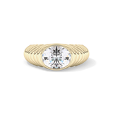 Oval Bezel Lab Grown Diamond Engagement Ring
