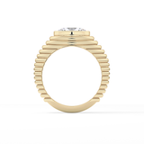 Oval Bezel Lab Grown Diamond Engagement Ring