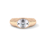 Oval Bezel Lab Grown Diamond Engagement Ring
