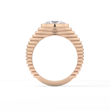 Oval Bezel Lab Grown Diamond Engagement Ring