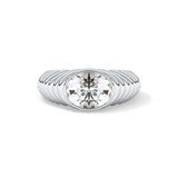 Oval Bezel Lab Grown Diamond Engagement Ring
