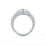 Oval Bezel Lab Grown Diamond Engagement Ring
