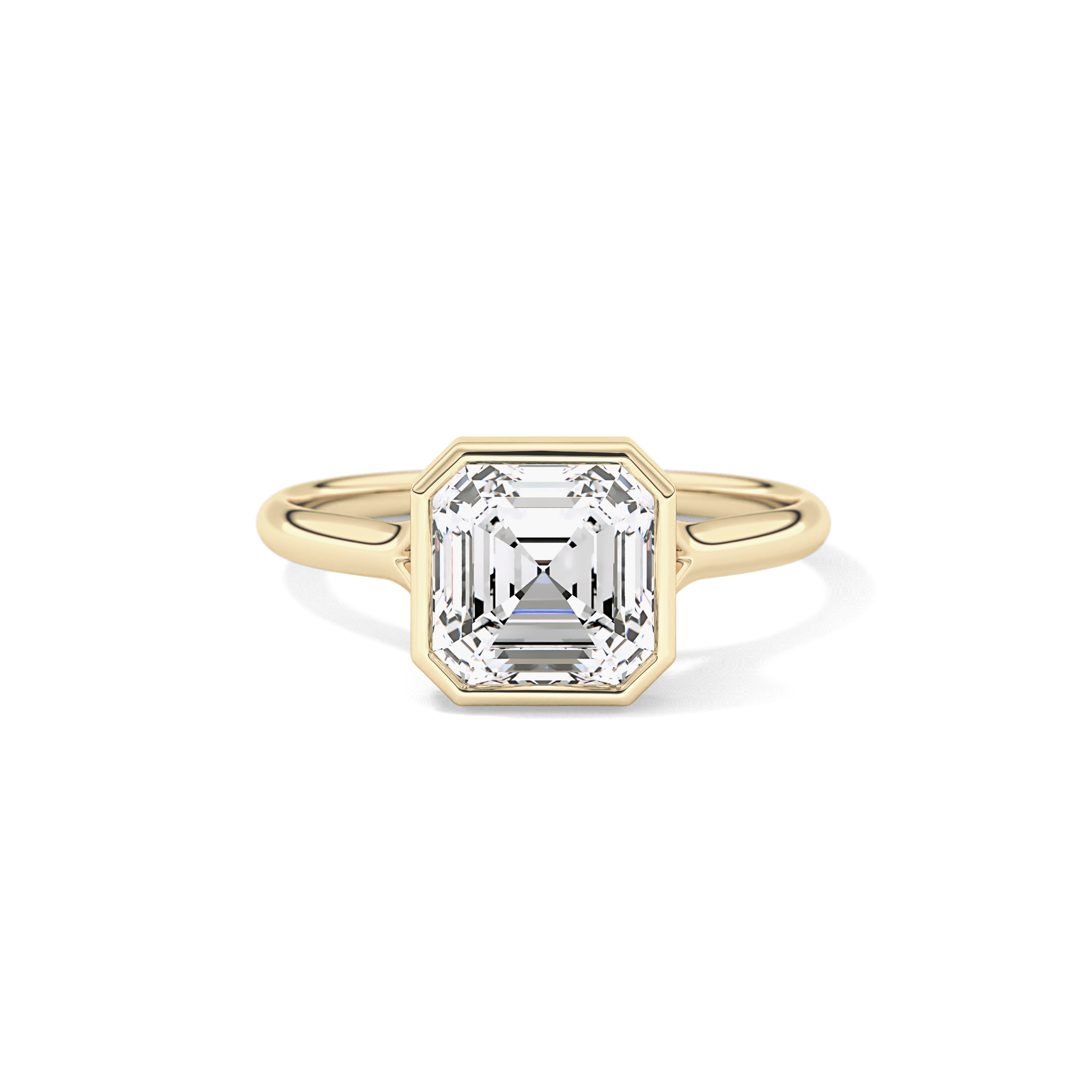Asscher Bezel Lab Grown Diamond Engagement Ring