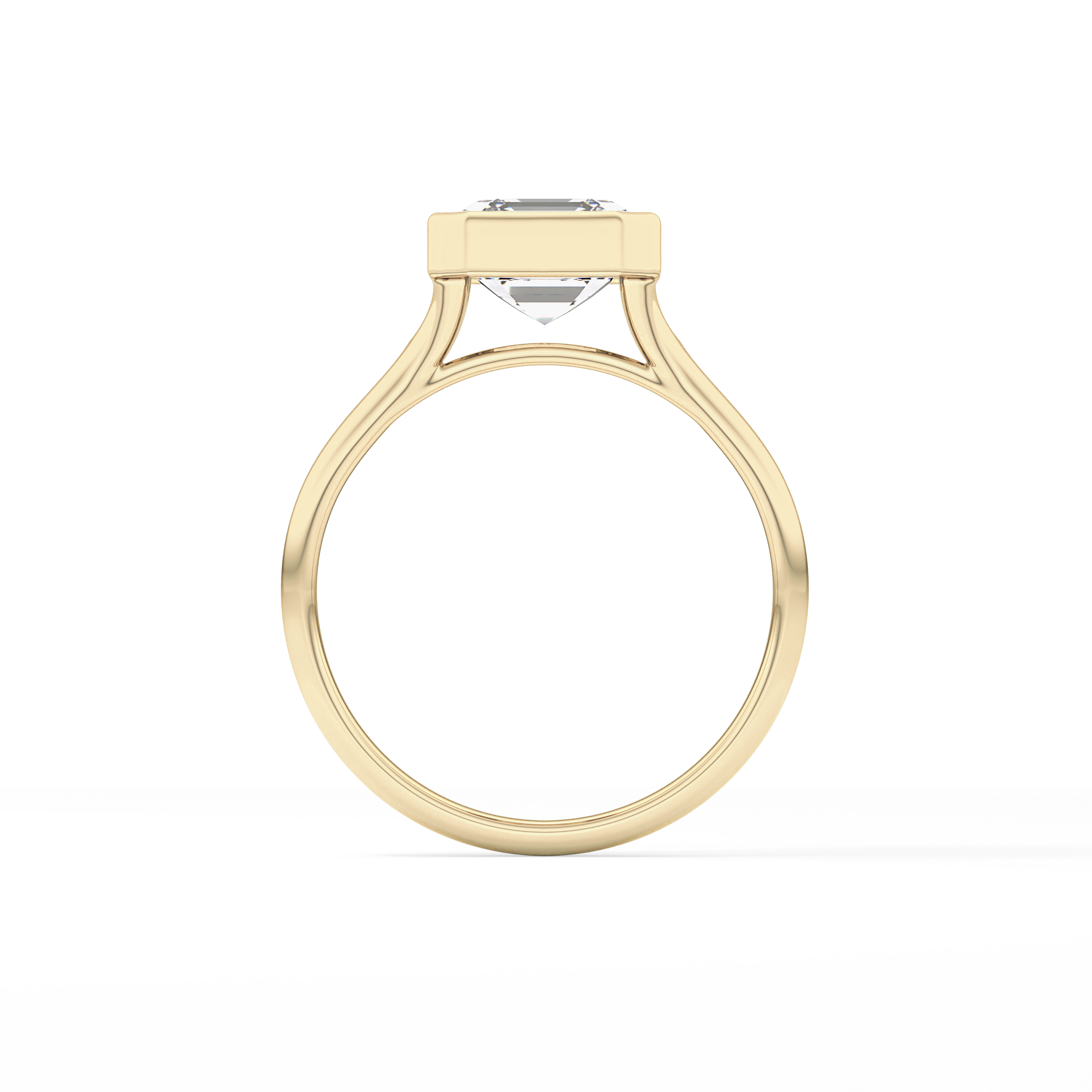 Asscher Bezel Lab Grown Diamond Engagement Ring