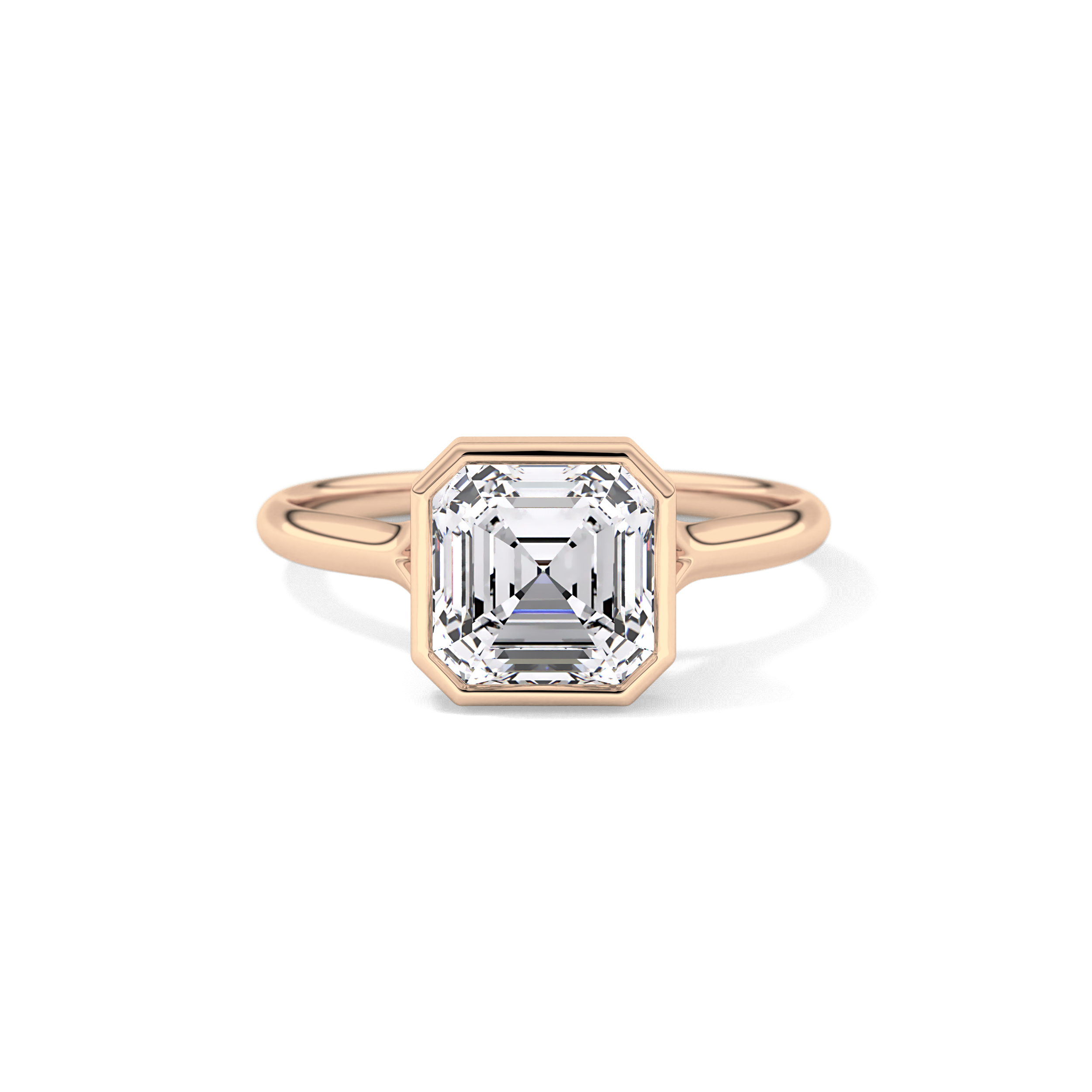Asscher Bezel Lab Grown Diamond Engagement Ring