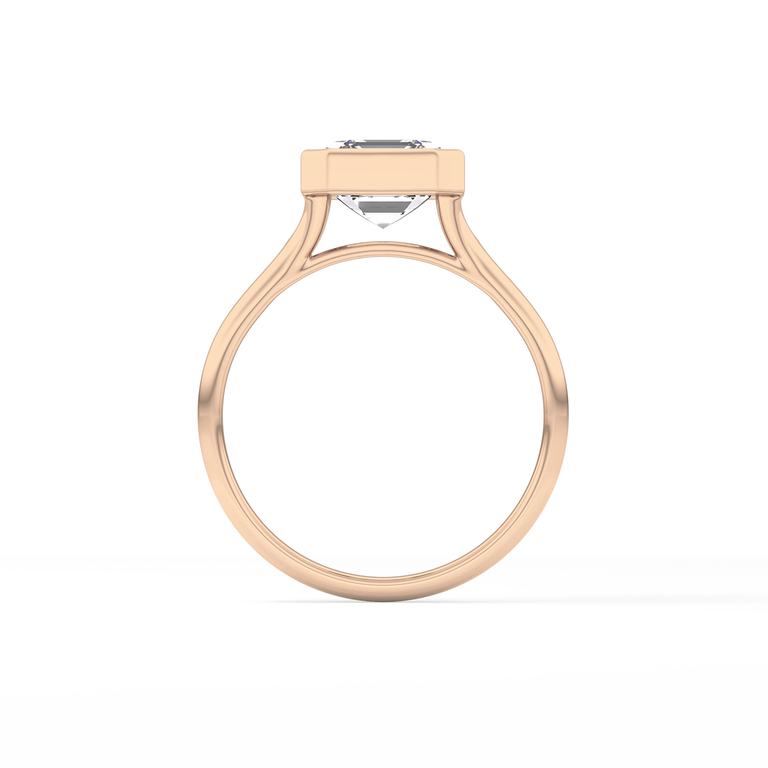 Asscher Bezel Lab Grown Diamond Engagement Ring
