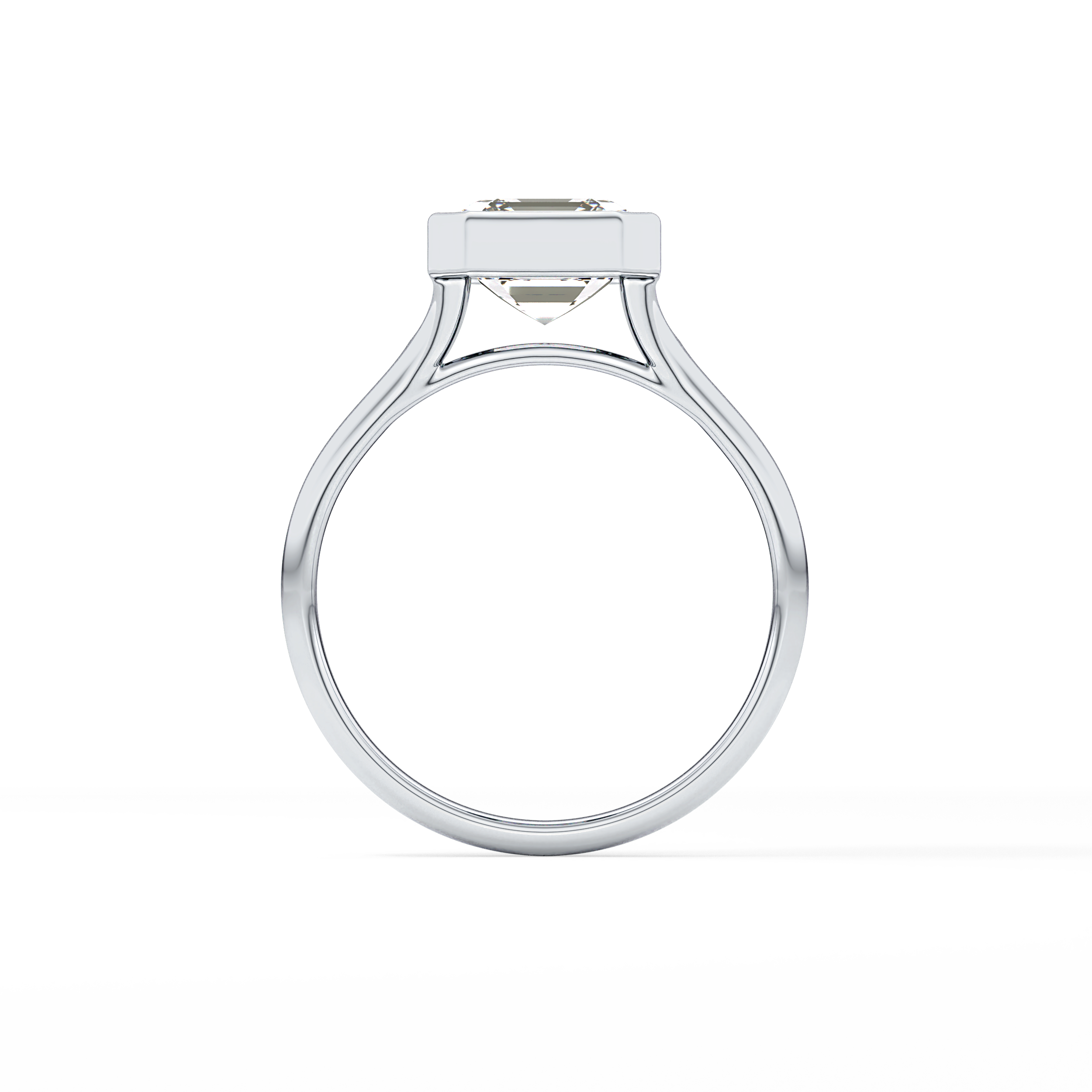 Asscher Bezel Lab Grown Diamond Engagement Ring