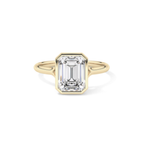 Emerald Bezel Lab Grown Diamond Engagement Ring