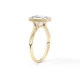 Emerald Bezel Lab Grown Diamond Engagement Ring