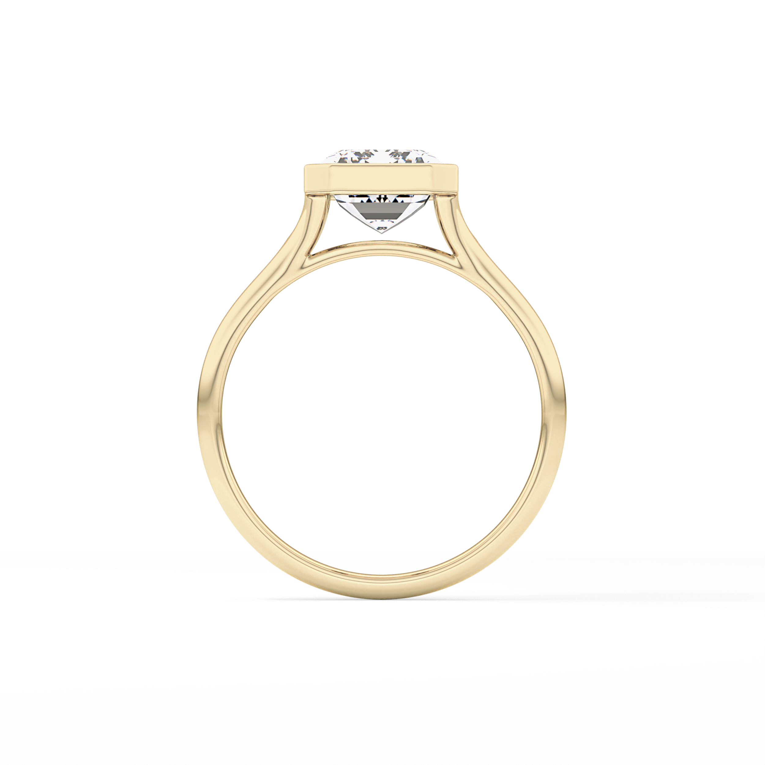 Emerald Bezel Lab Grown Diamond Engagement Ring