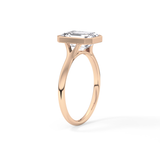 Emerald Bezel Lab Grown Diamond Engagement Ring